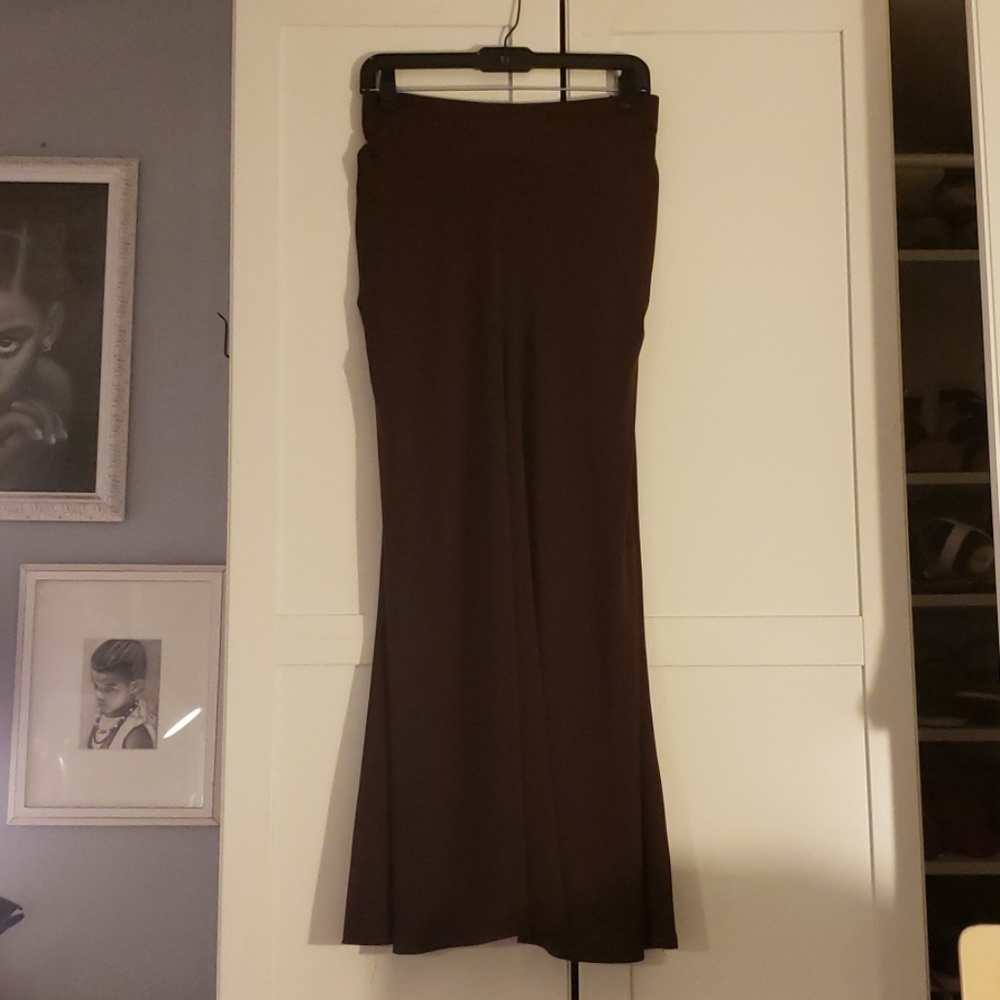 Ashley Stewart Solid Brown Maxi Skirt Sz 2X